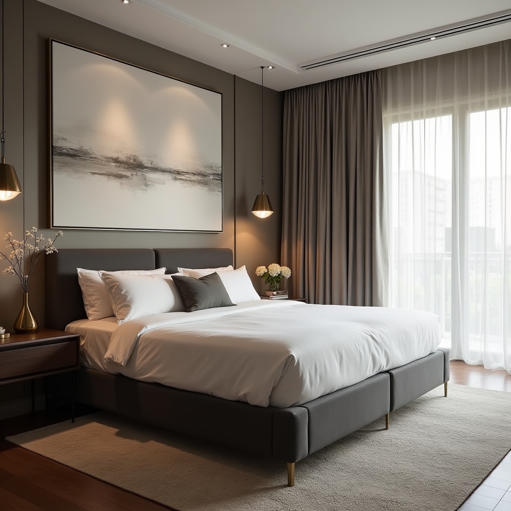 Designed model unit bedroom for a residential development