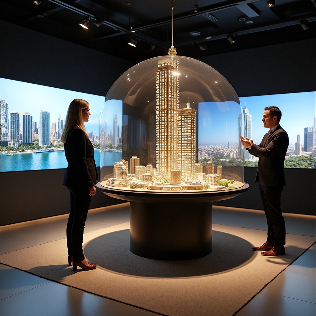 Modern sales room for a residential tower in Buenos Aires